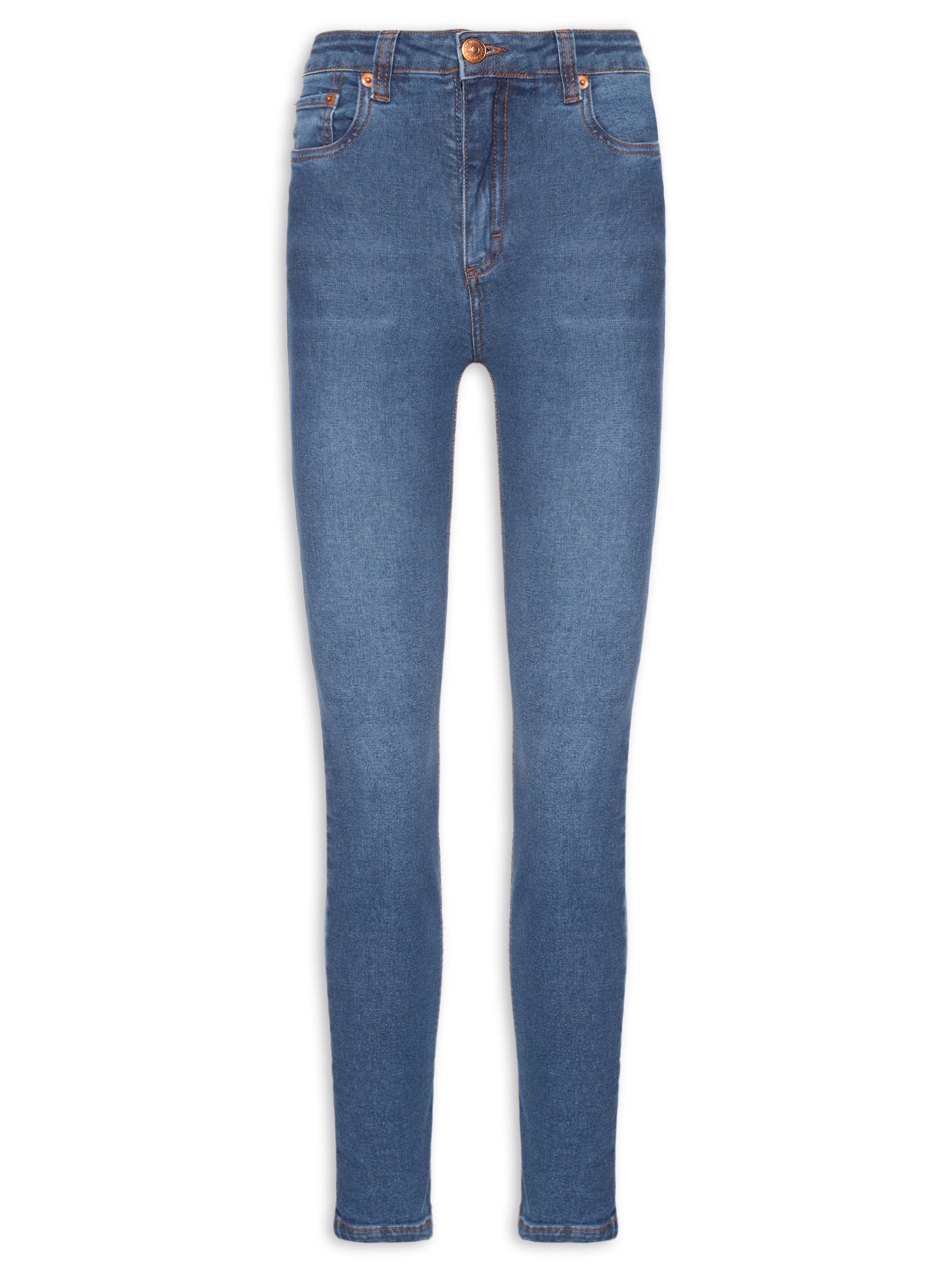 Calça Feminina Jeans Skinny Basic Midi Escuro Azul Animale Jeans