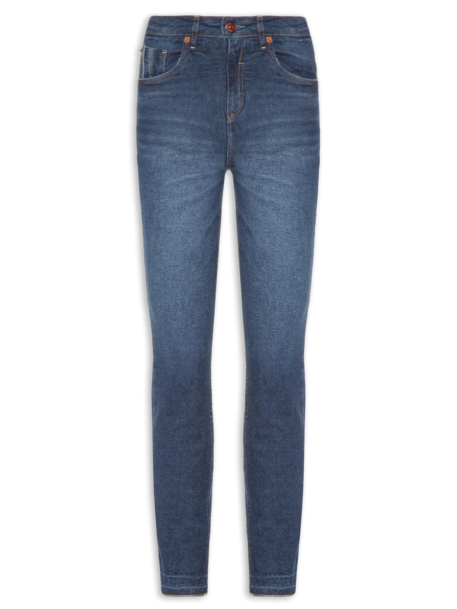 Calça Feminina Jeans Skinny Basic Midi Escuro Azul Animale Jeans