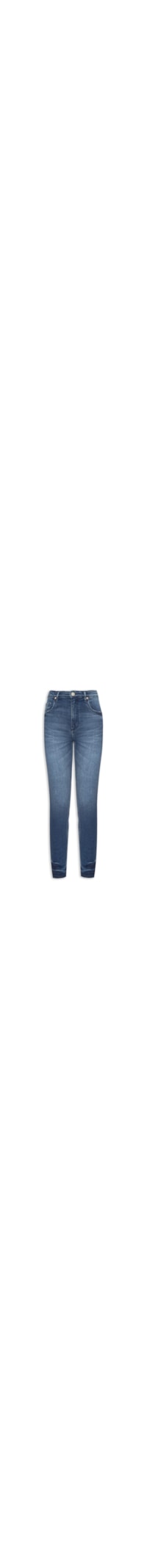 Calça Feminina Jeans Skinny Basic Midi Marcação - Azul