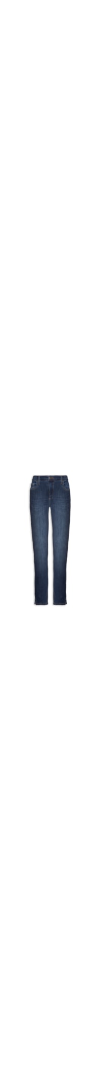 Calça Feminina Jeans Skinny Cintura Média Fenda - Azul