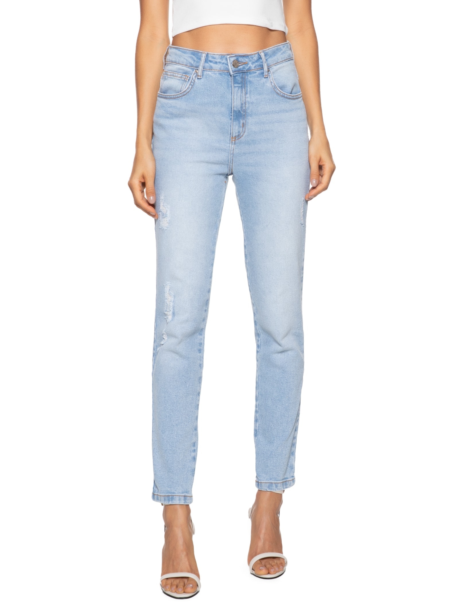Calça Feminina Jeans Skinny Super High Azul My Favorite Things