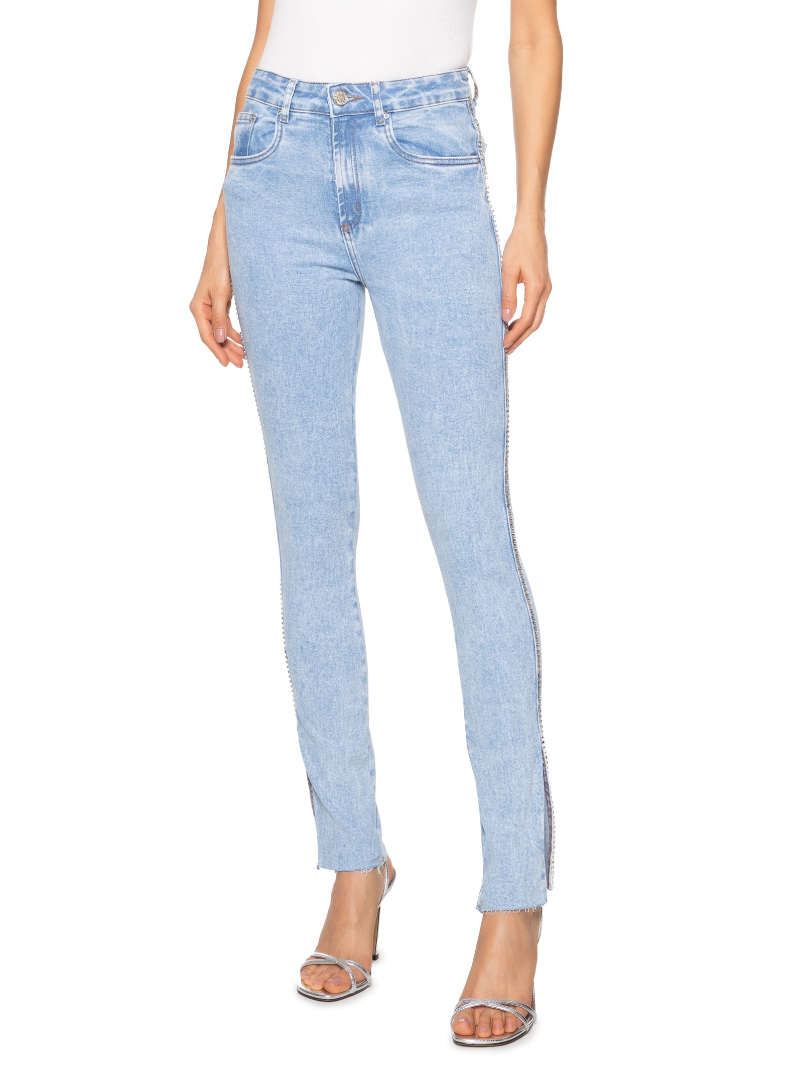 Calça Feminina Jeans Skinny Super High Azul My Favorite Things