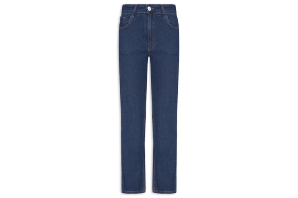Calça Feminina Jeans Slim Cintura Média - Azul