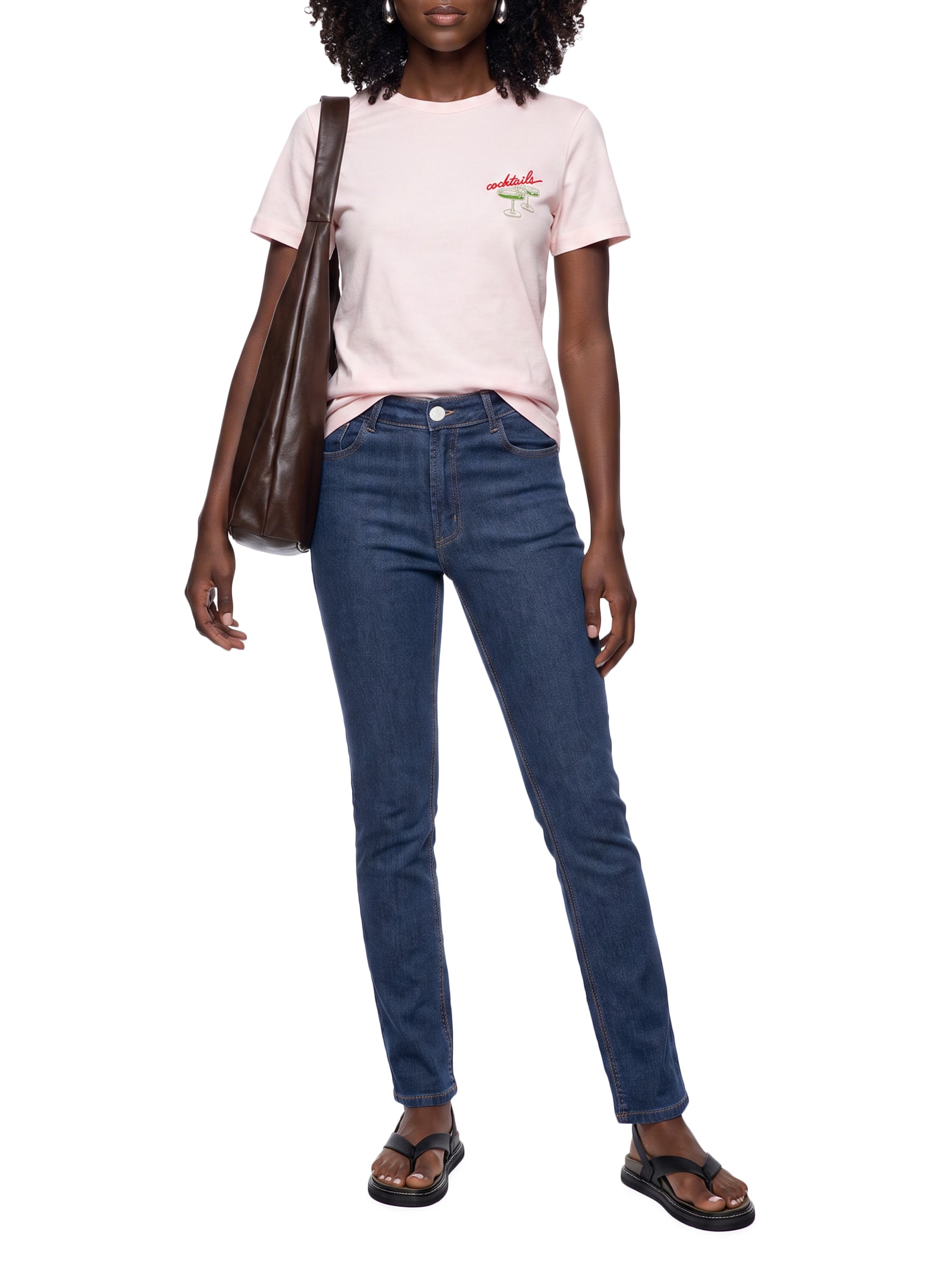 Calça Feminina Jeans Slim Cintura Média Azul Hering