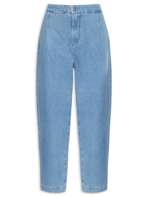 Calça Feminina Jeans Slouchy Alfaiataria - Azul