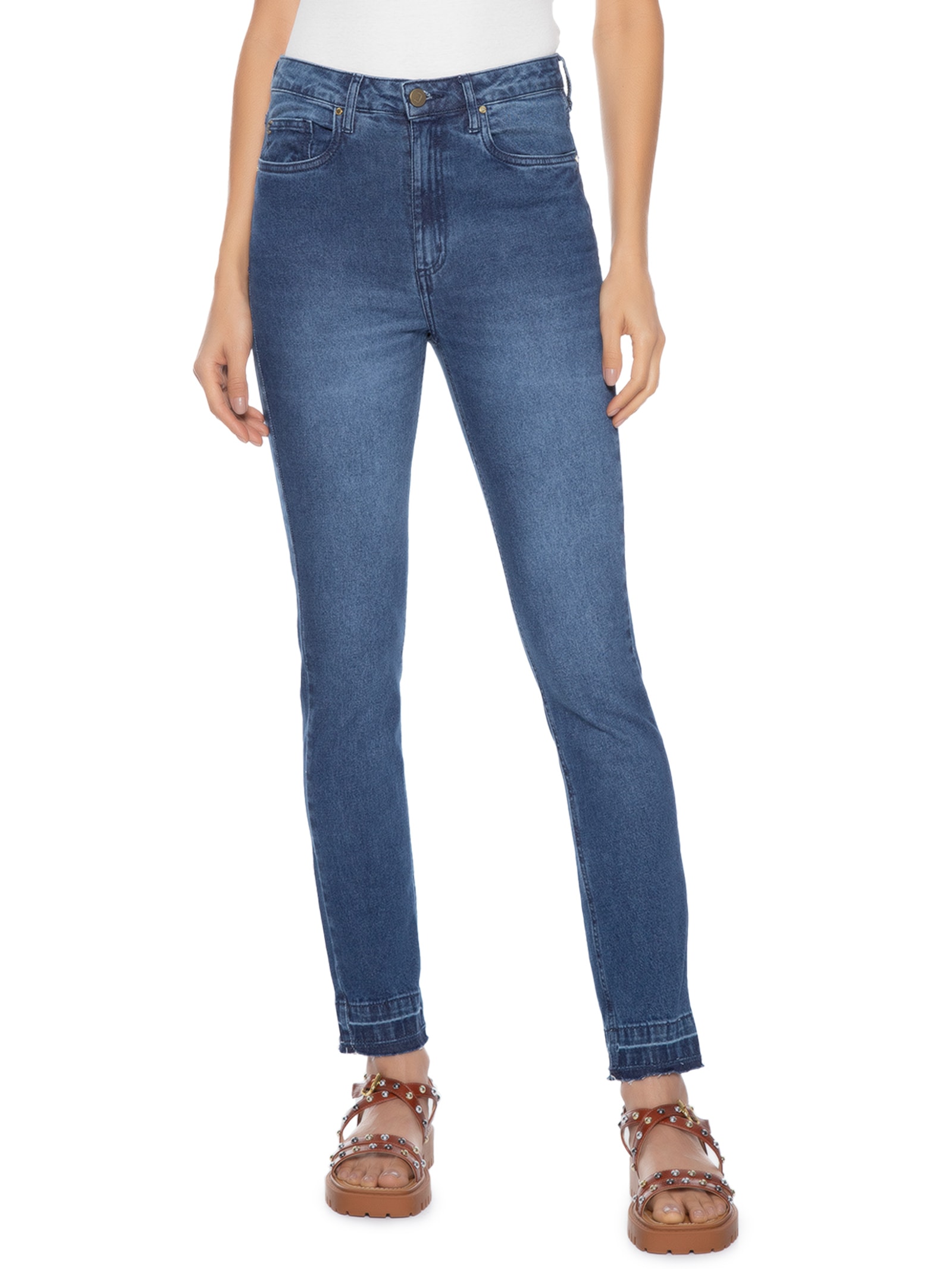 Calça Feminina Jeans Stellar Skinny Azul Canal
