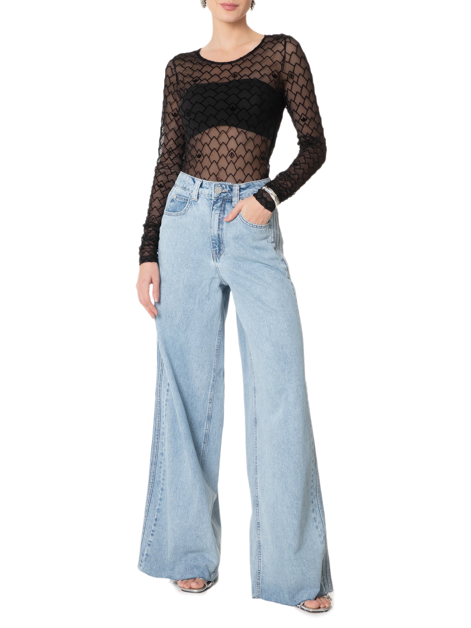 Calça Feminina Jeans Thais adidas x FORUM Azul1