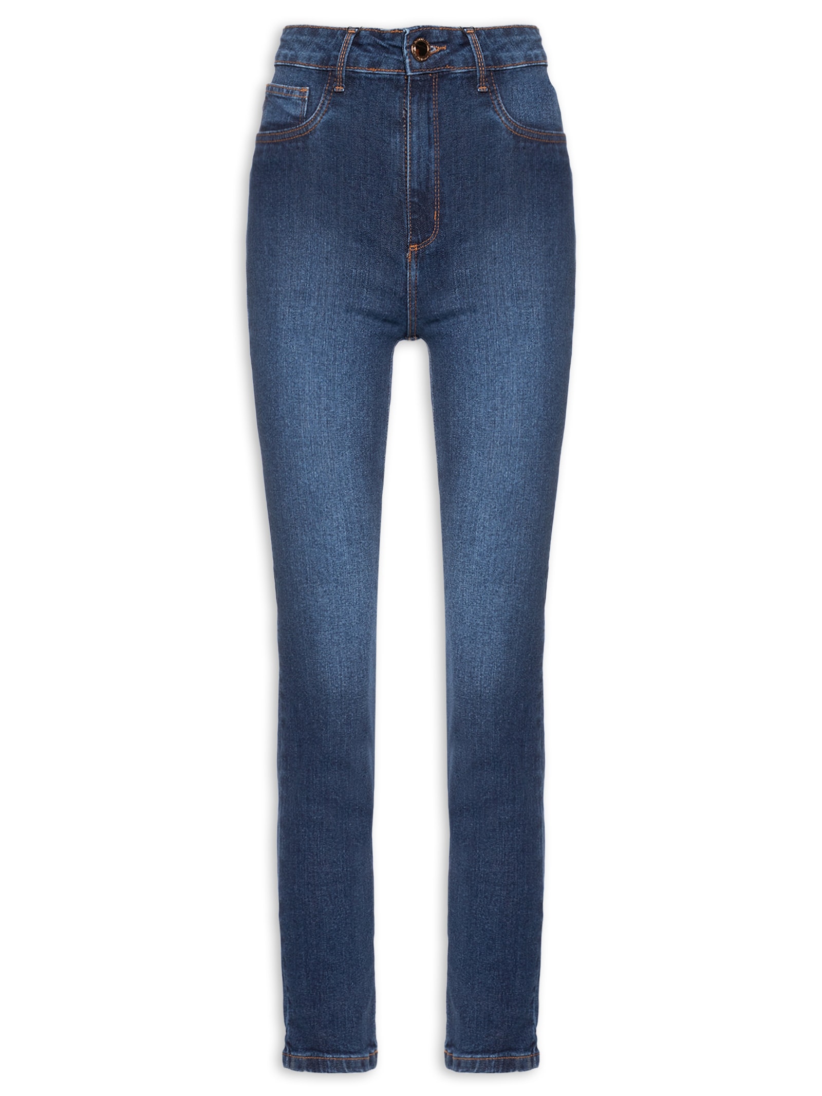  Calça Feminina Jeans Vesta Ankle Super High Azul Lança Perfume