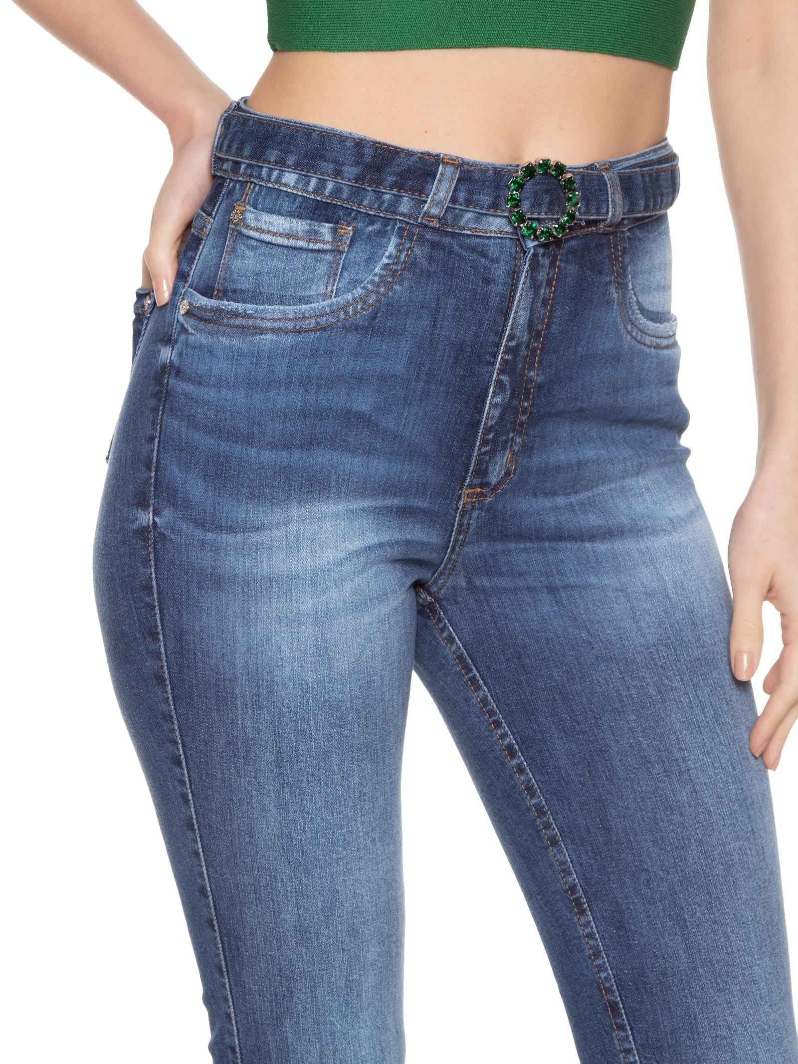 Calça Feminina Jeans Vesta Shape Now Azul Lança Perfume