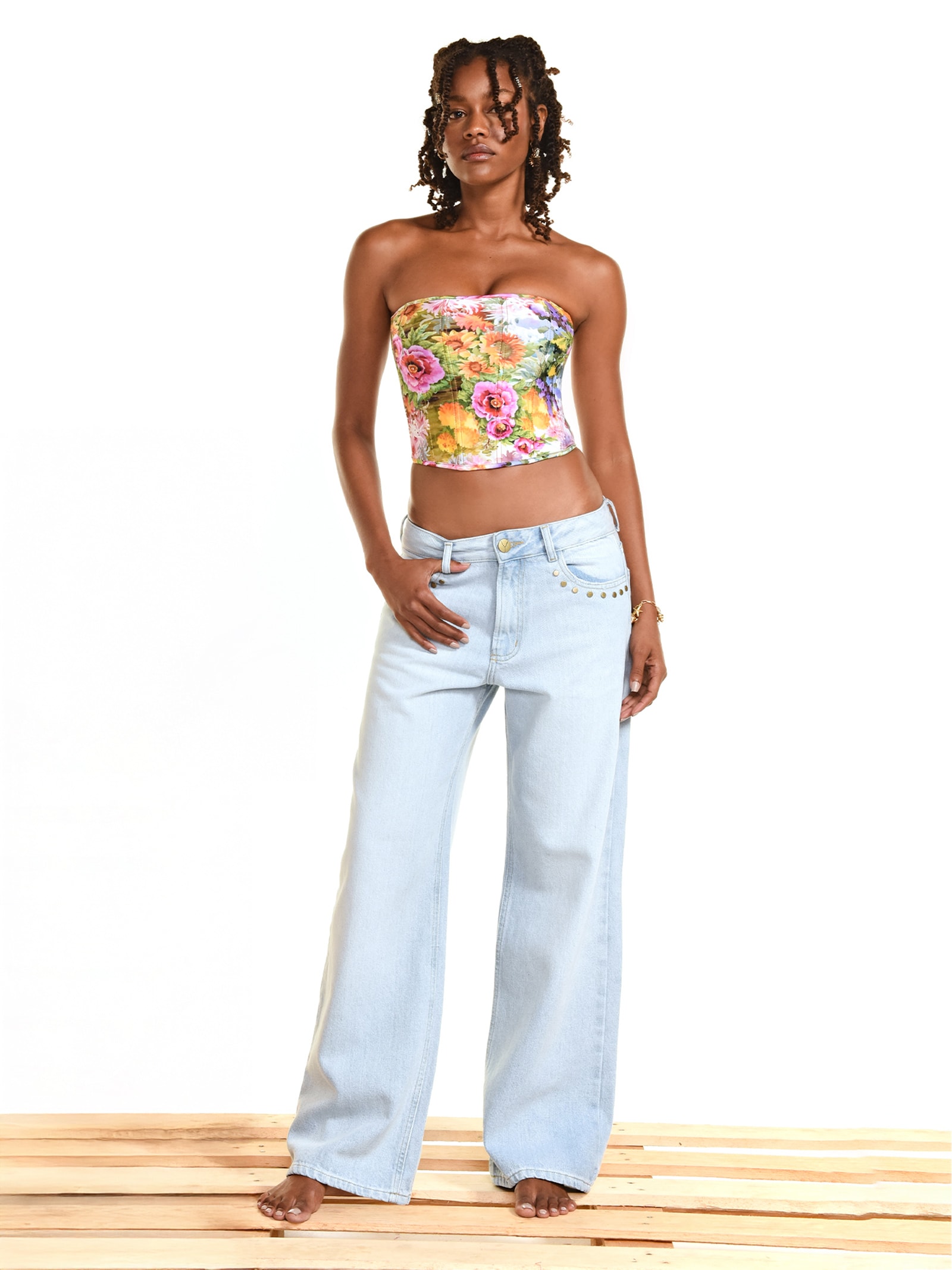 Calça Feminina Jeans Vintage Azul Triya