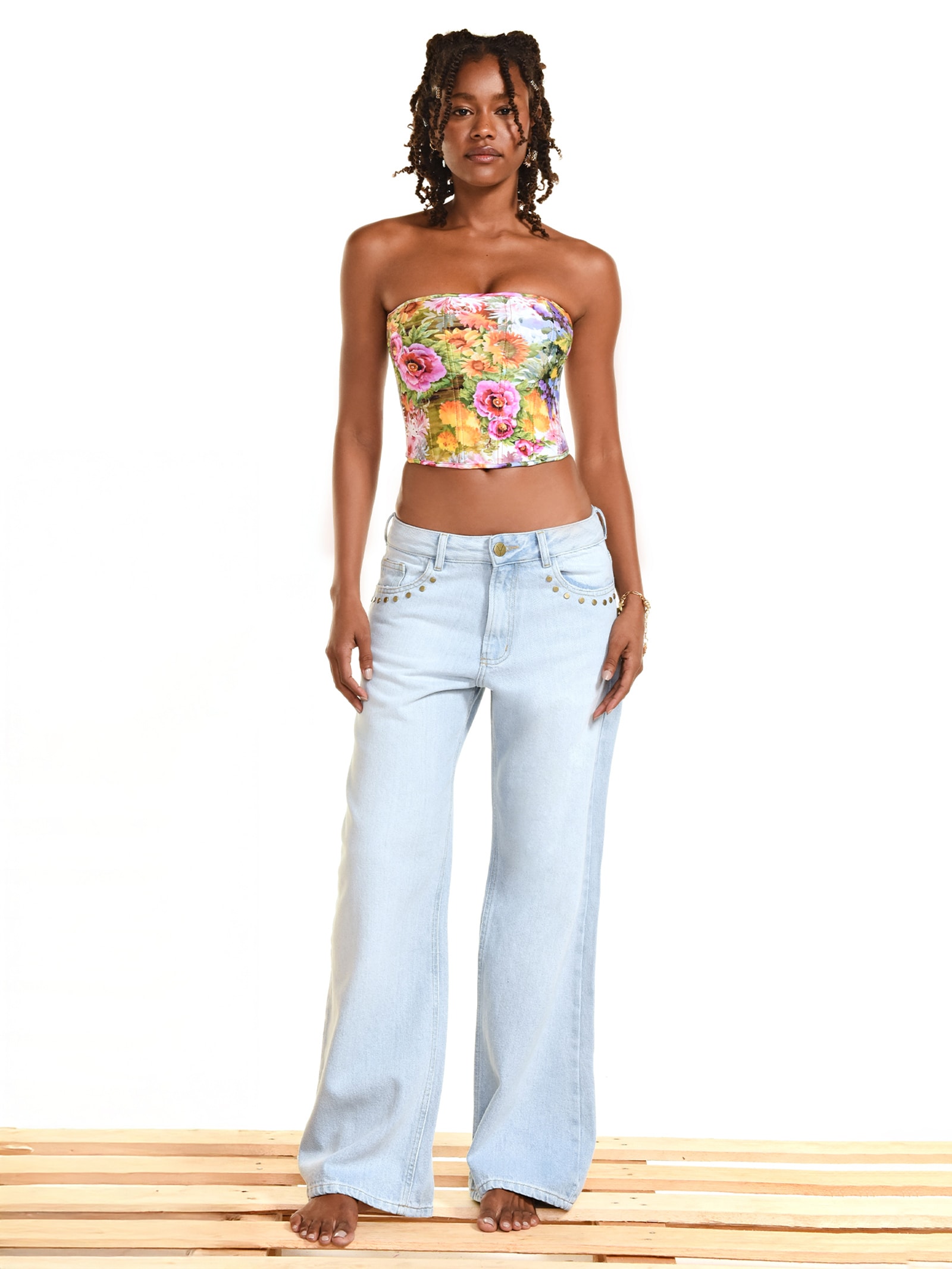 Calça Feminina Jeans Vintage Azul Triya