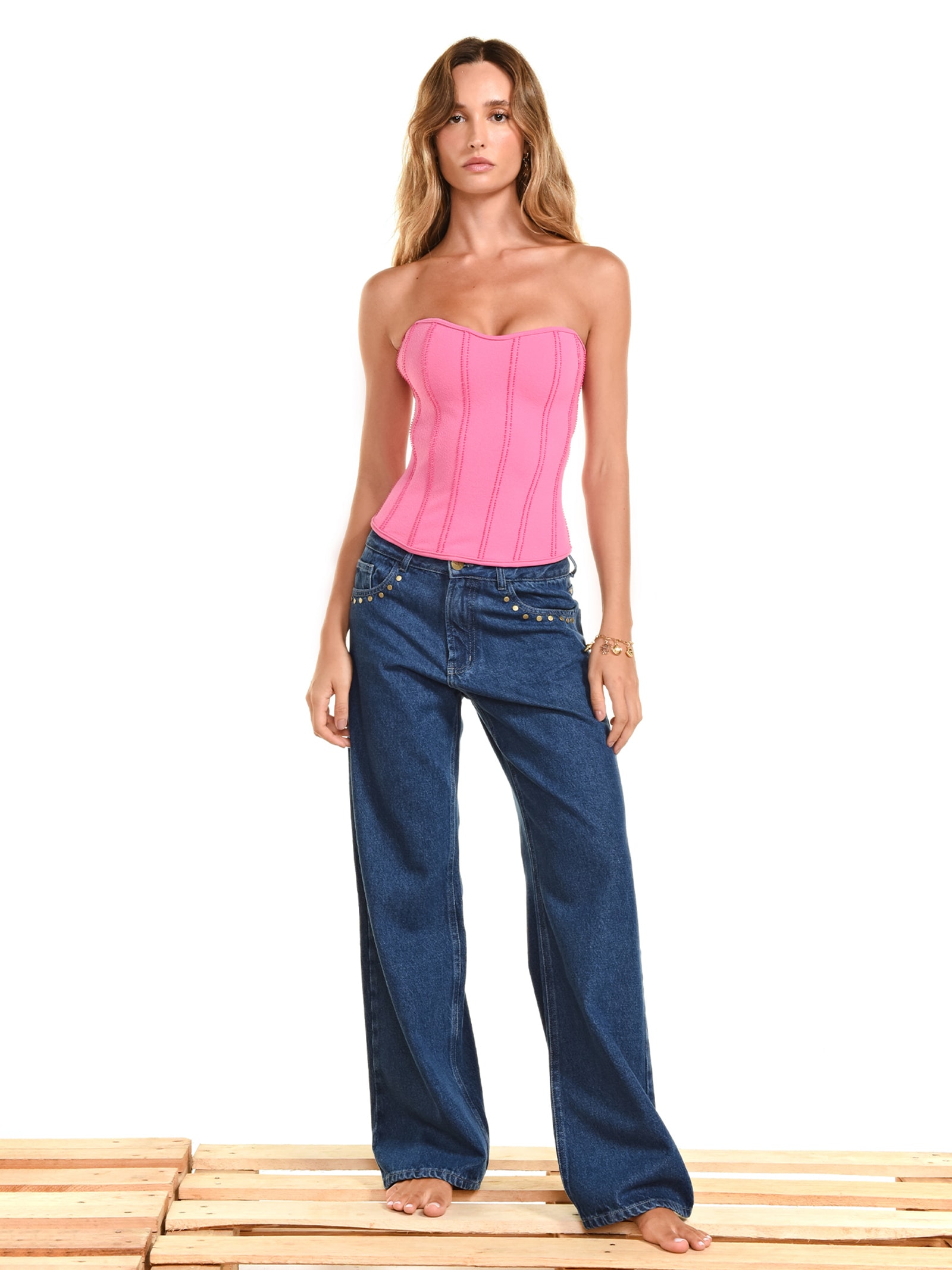 Calça Feminina Jeans Vintage Azul Triya