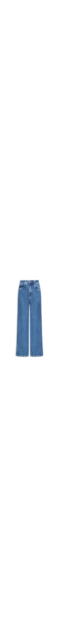 Calça Feminina Jeans Wide Leg - Azul