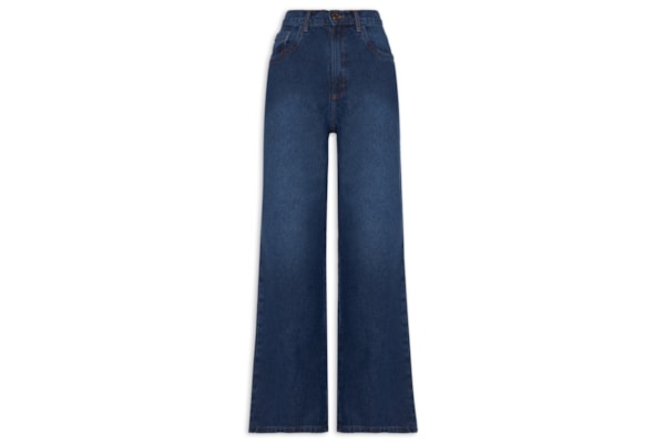 Calça Feminina Jeans Wide Leg - Azul