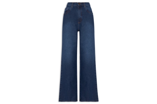 Calça Feminina Jeans Wide Leg - Azul