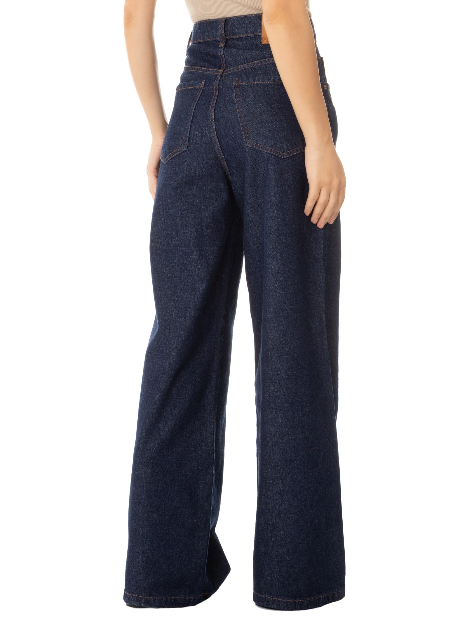 Calça Feminina Jeans Wide Leg Azul Lança Perfume