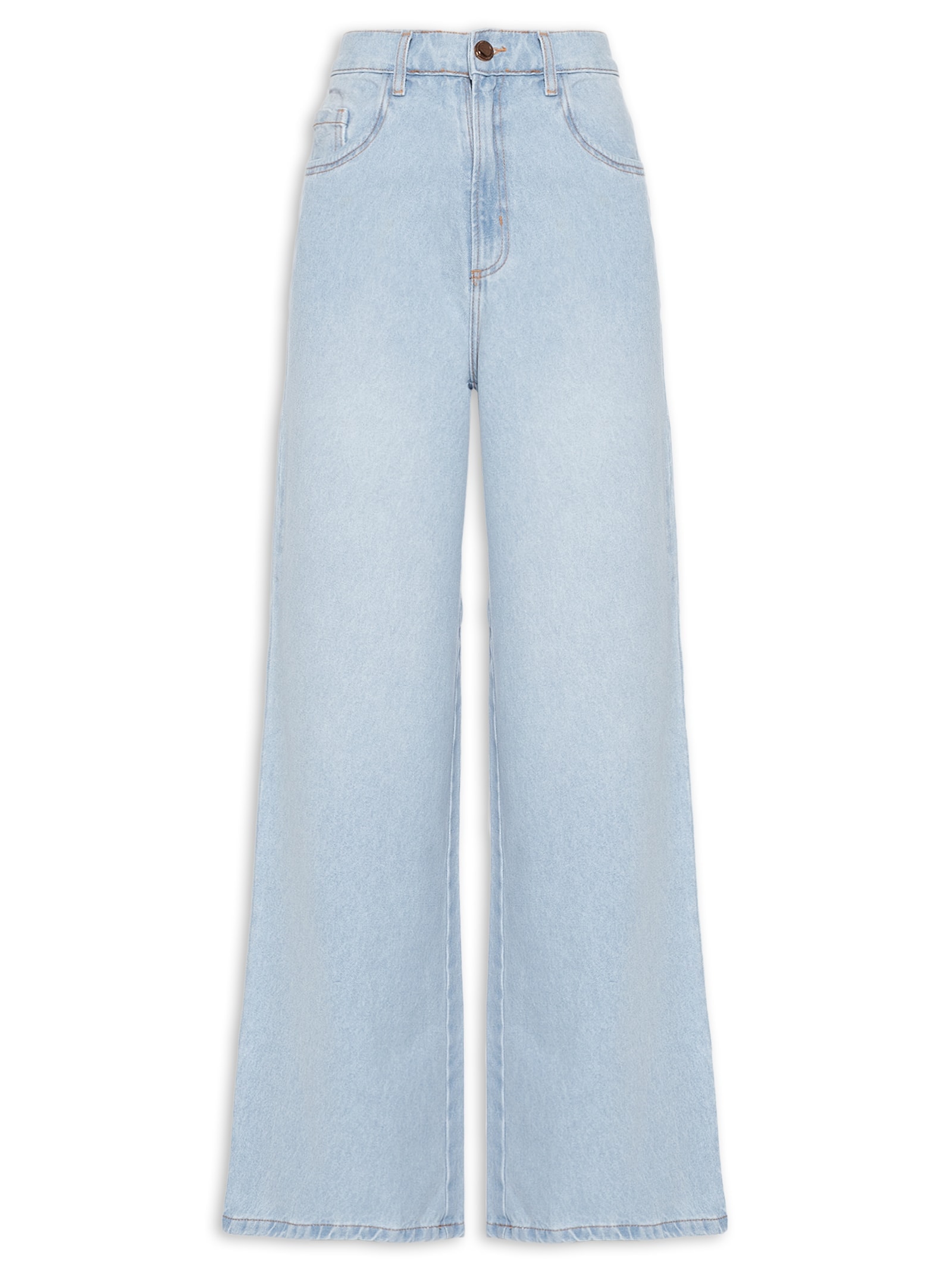 Calça Feminina Jeans Wide Leg Azul Lança Perfume