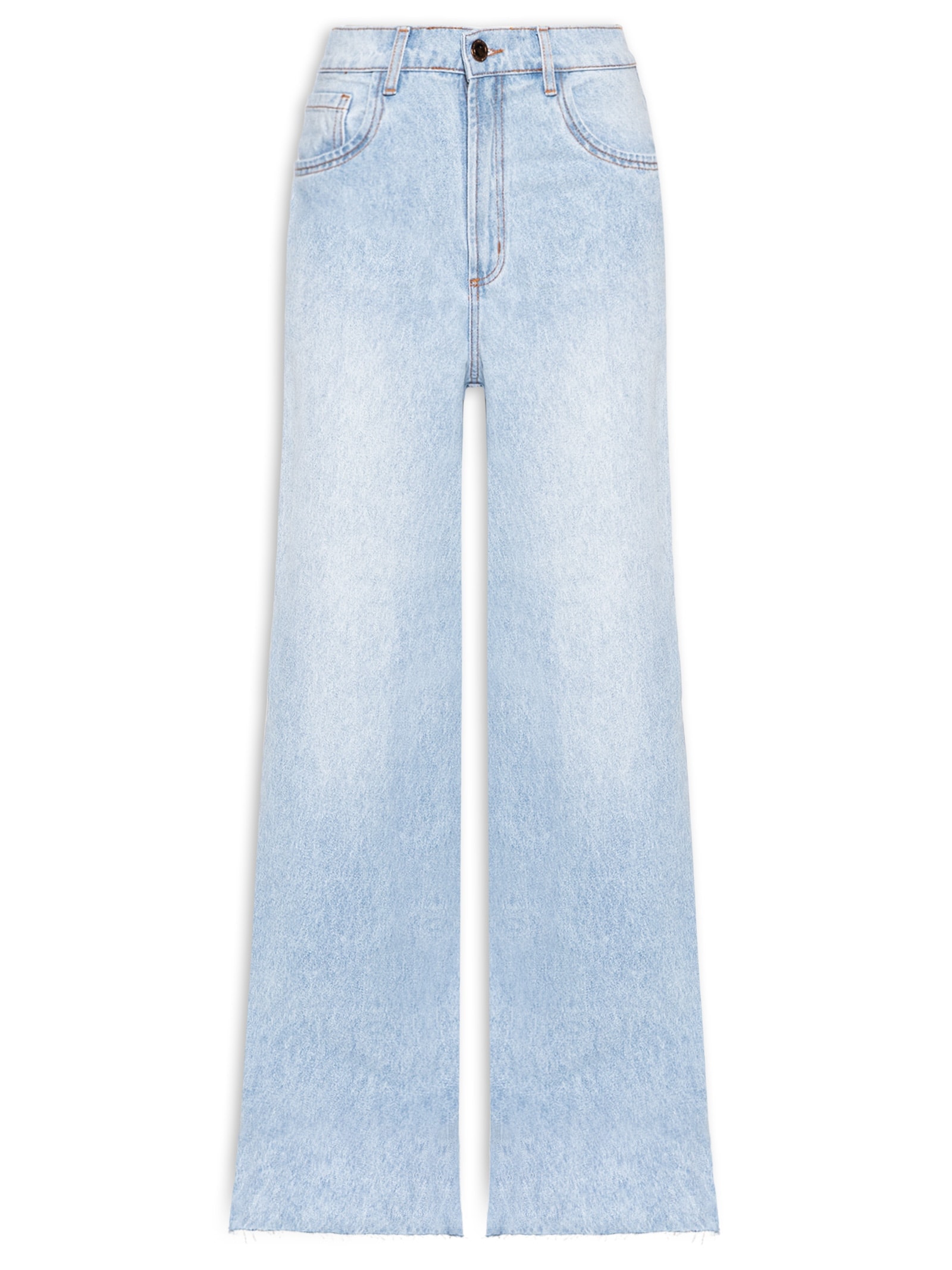 Calça Feminina Jeans Wide Leg Azul Lança Perfume