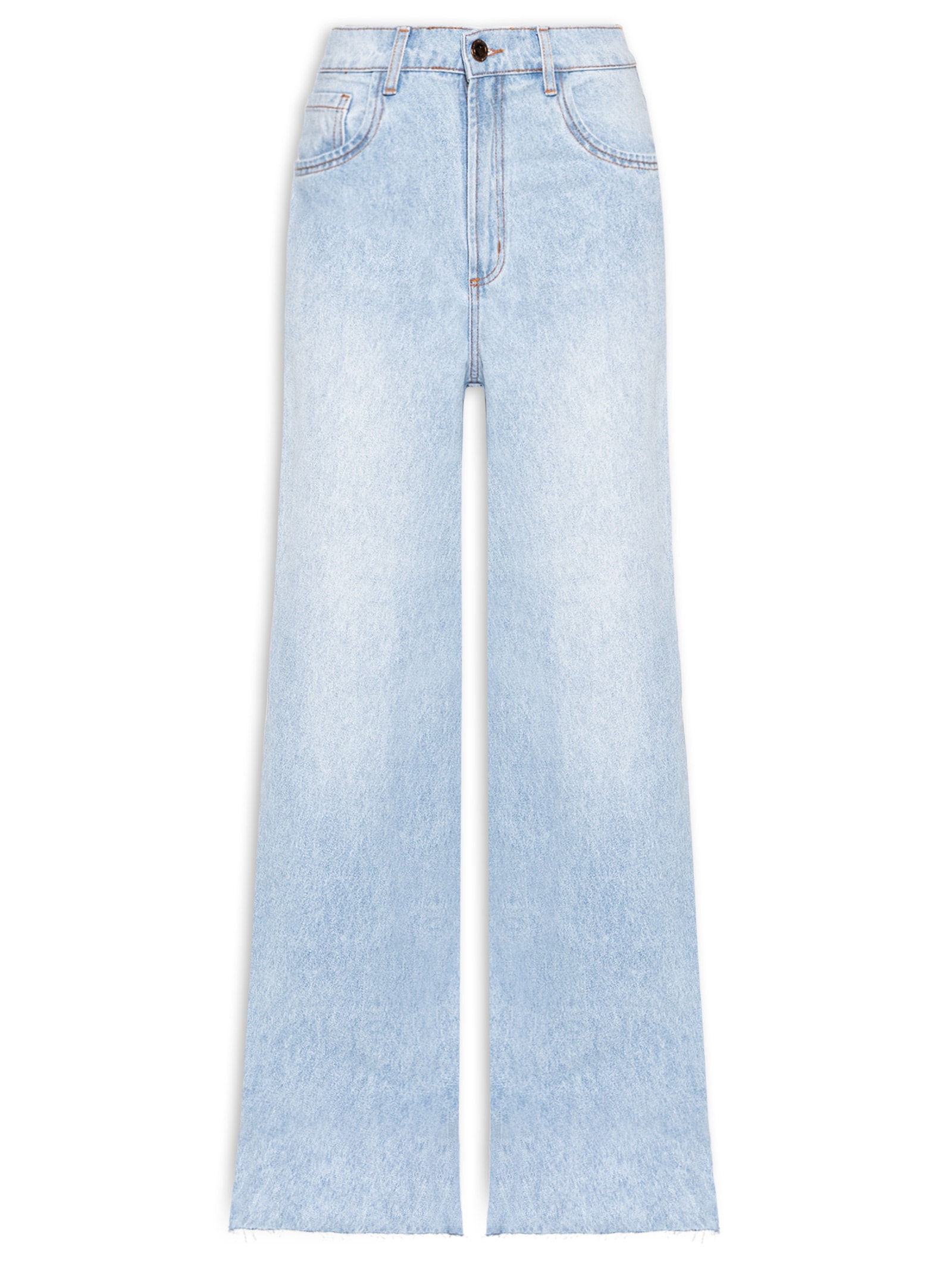 Calça Feminina Jeans Wide Leg Azul Lança Perfume