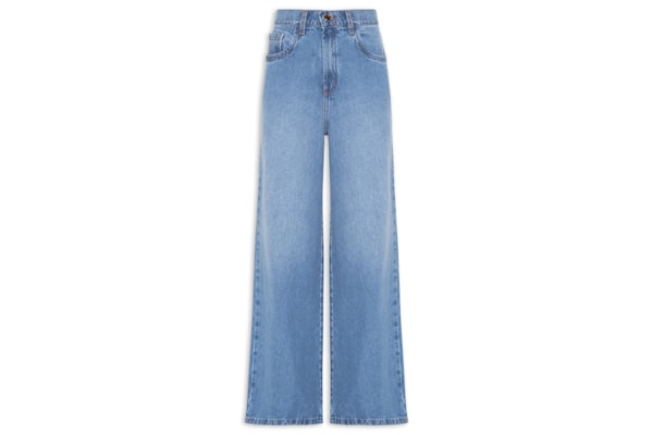 Calça Feminina Jeans Wide Leg - Azul