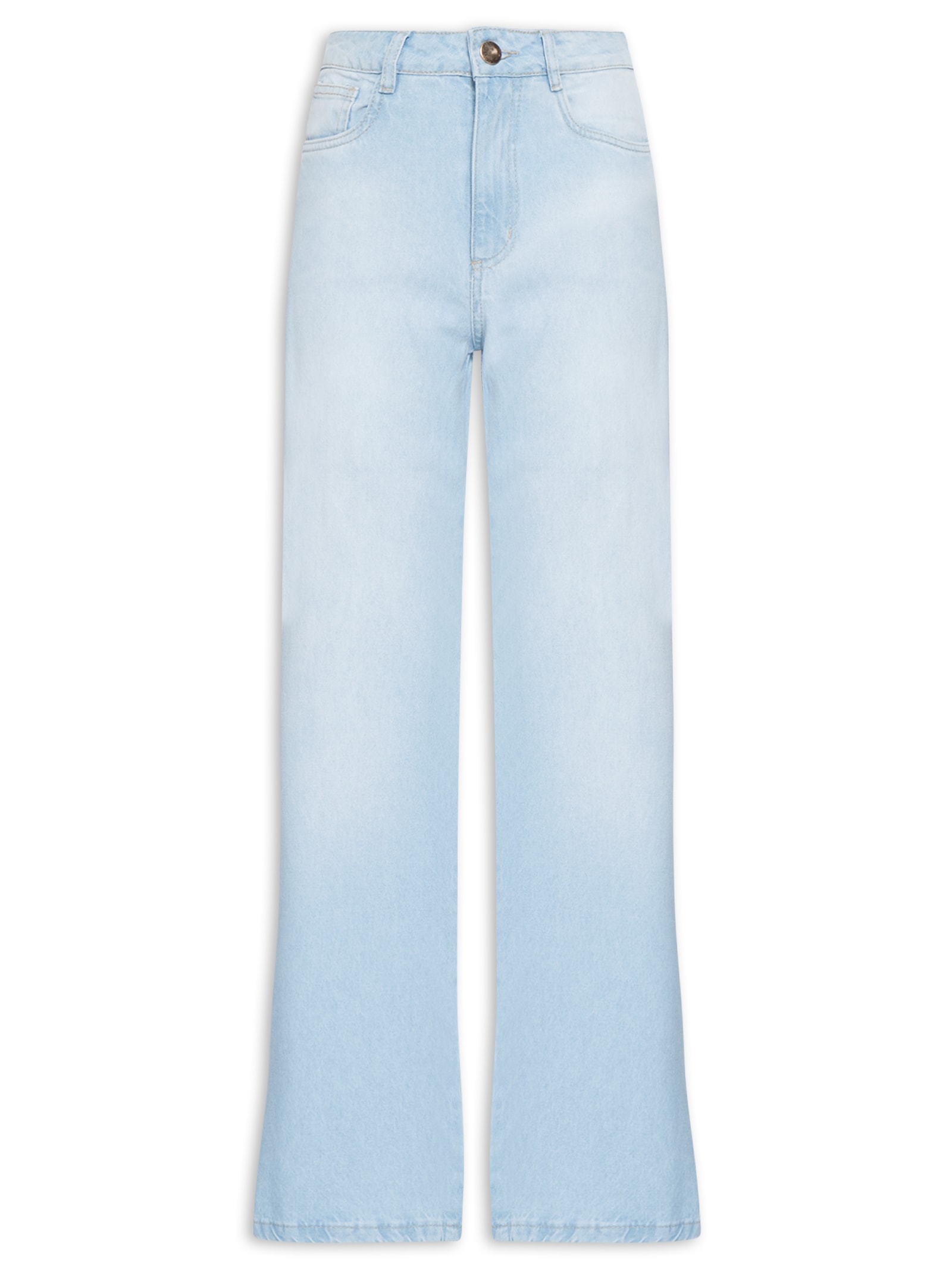 Calça Feminina Jeans Wide Leg Azul Market 33