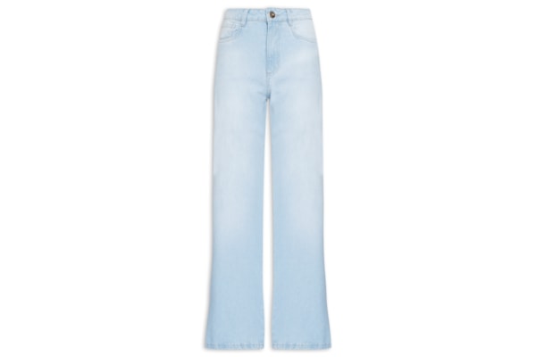 Calça Feminina Jeans Wide Leg - Azul