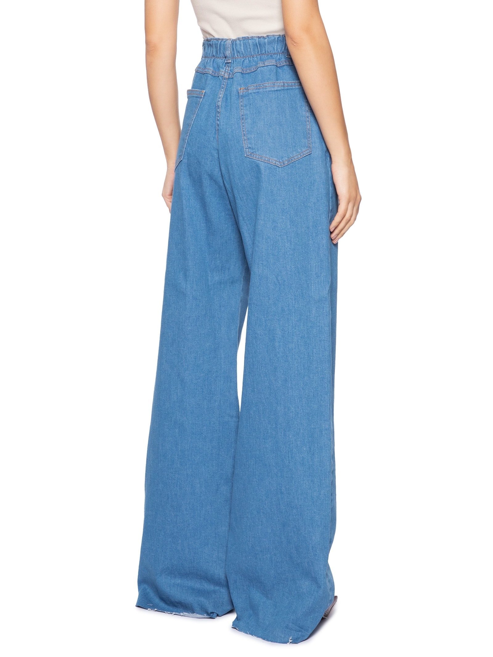 Calça Feminina Jeans Wide Leg Azul Market 33