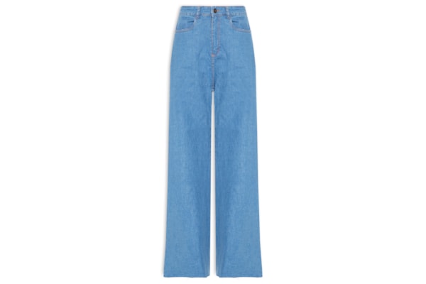 Calça Feminina Jeans Wide Leg - Azul
