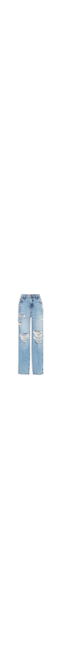 Calça Feminina Jeans Wide Leg High - Azul