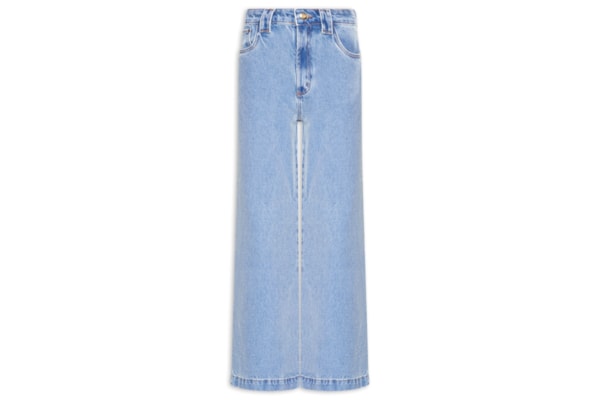 Calça Feminina Jeans Wide Leg High - Azul