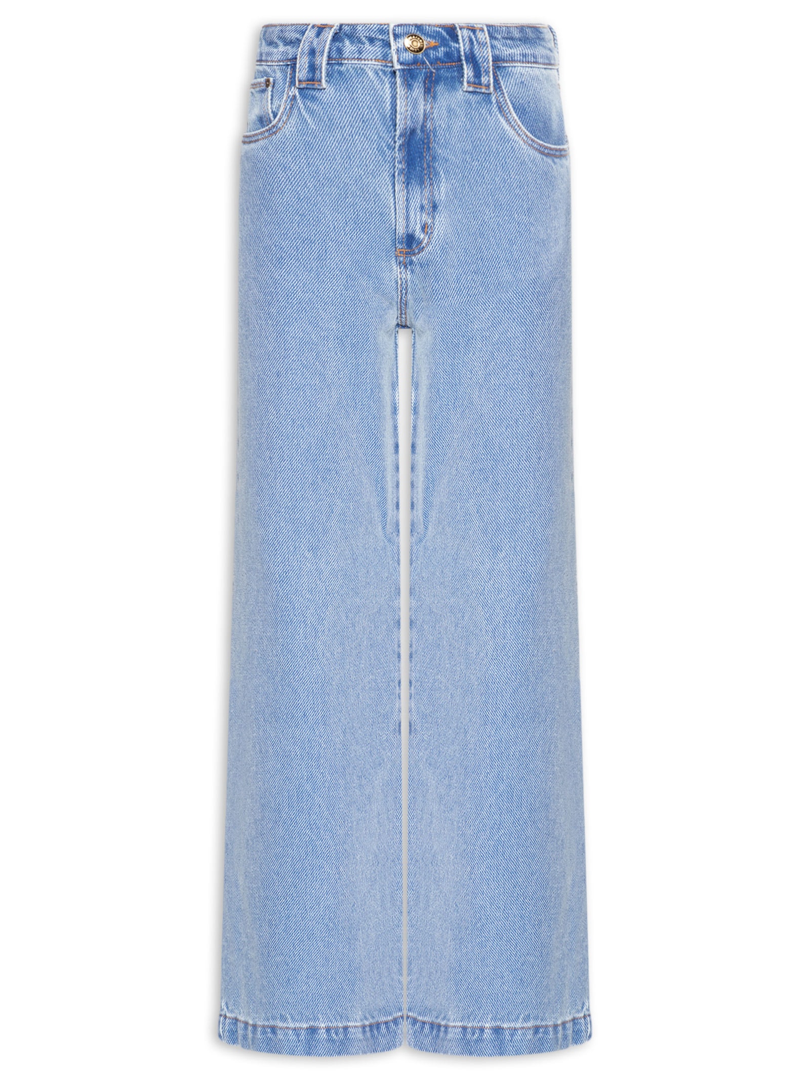 Calça Feminina Jeans Wide Leg High Azul Lança Perfume