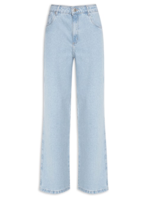 Calça Feminina Jeans Wide Leg Low – Azul