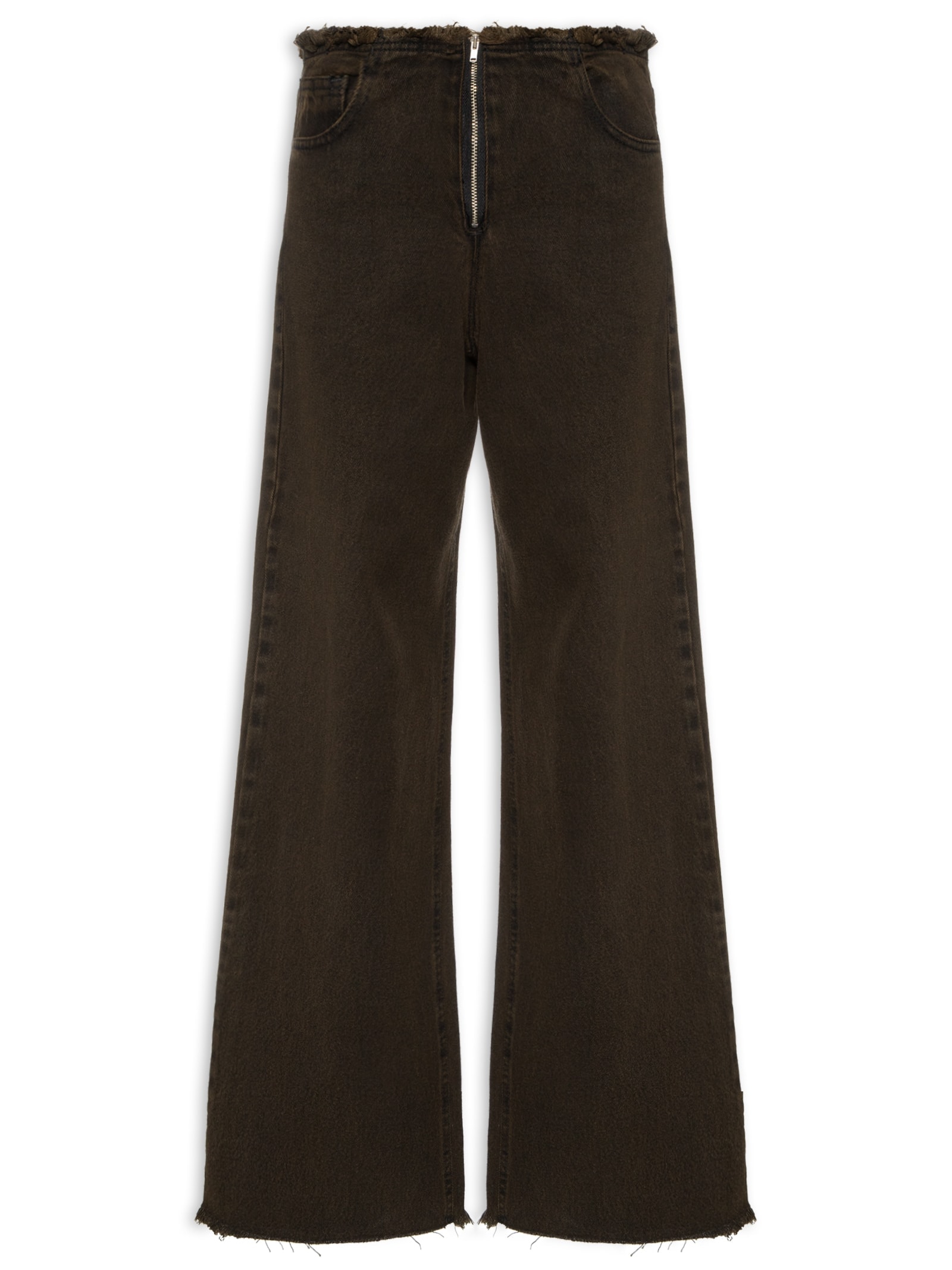 Calça Feminina Jeans Wide Leg Marrom Market 33