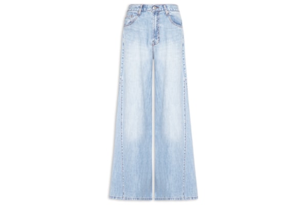 Calça Feminina Jeans Wide Leg Nesgas - Azul