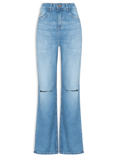 Calça Feminina Jeans Wide Leg Slim – Azul