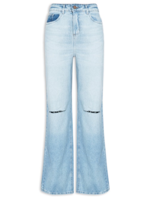 Calça Feminina Jeans Wide Leg Slim – Azul