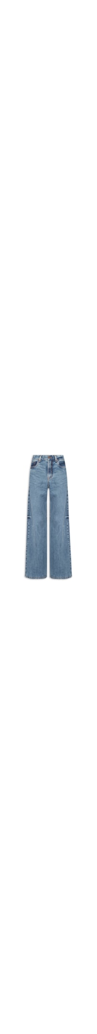 Calça Feminina Jeans Wide Leg Stoned - Azul
