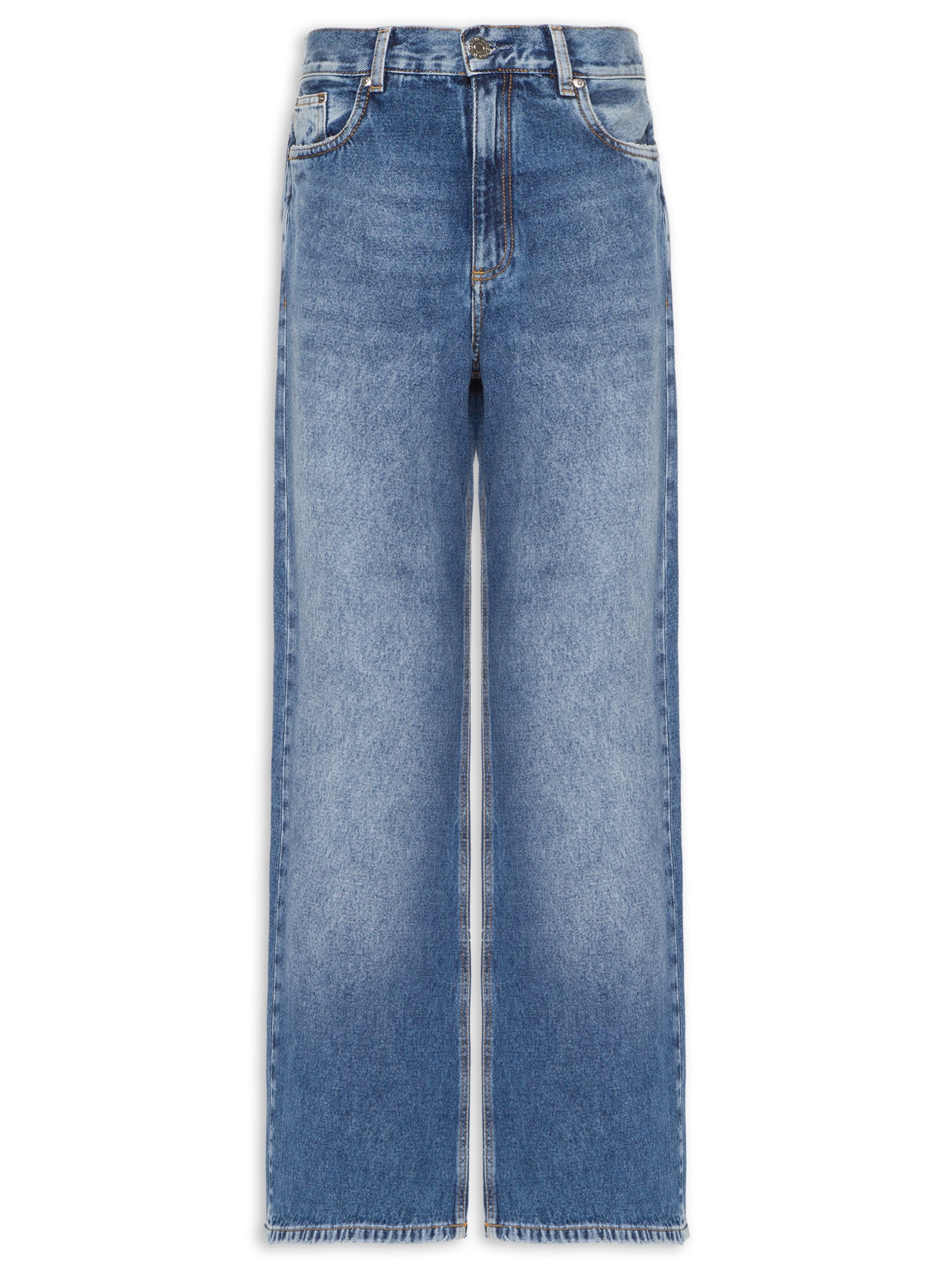 Calça Feminina Jeans Wide Leg Stoned Azul Animale Jeans