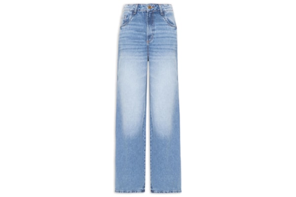 Calça Feminina Jeans Wide Leg Super High - Azul