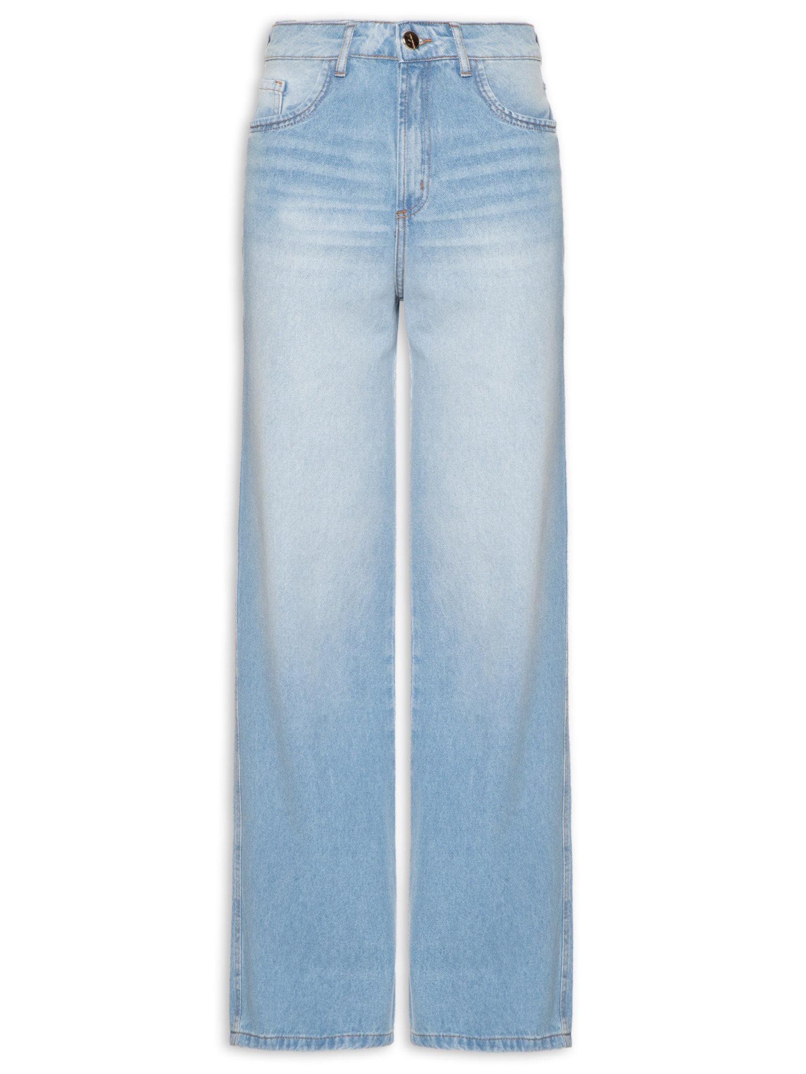 Calça Feminina Jeans Wide Leg Super High Azul Lança Perfume