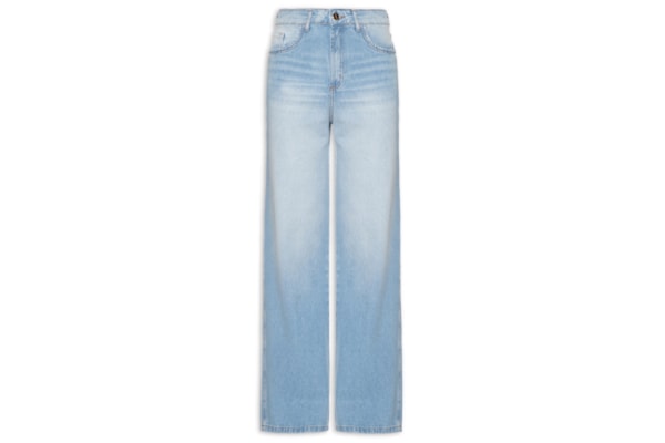 Calça Feminina Jeans Wide Leg Super High - Azul