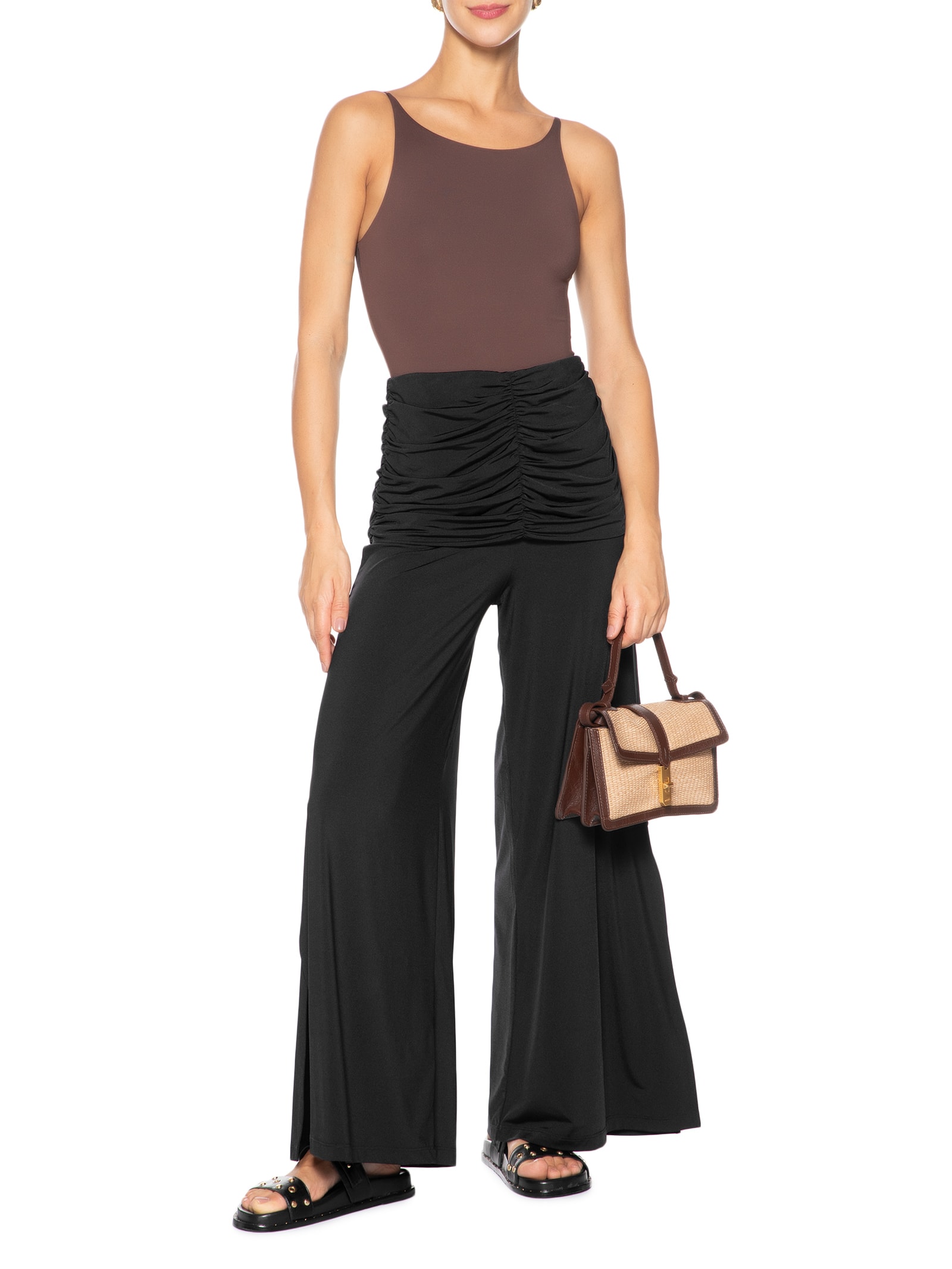 Calça Feminina Jersey Franzida Preto Dress To