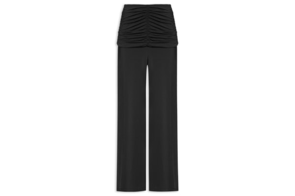Calça Feminina Jersey Franzida - Preto