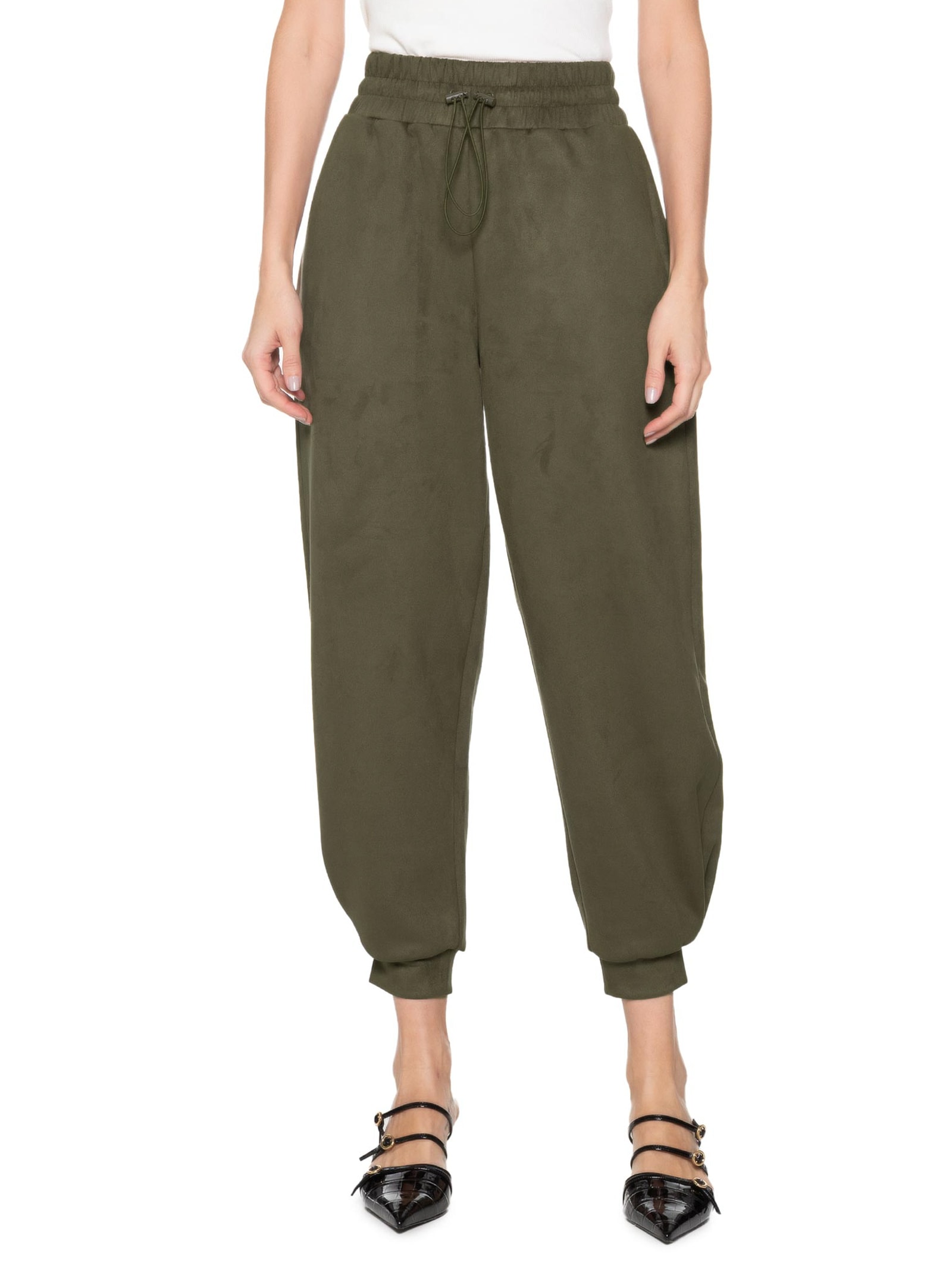 Calça Feminina Jogger de Suede Mob Verde
