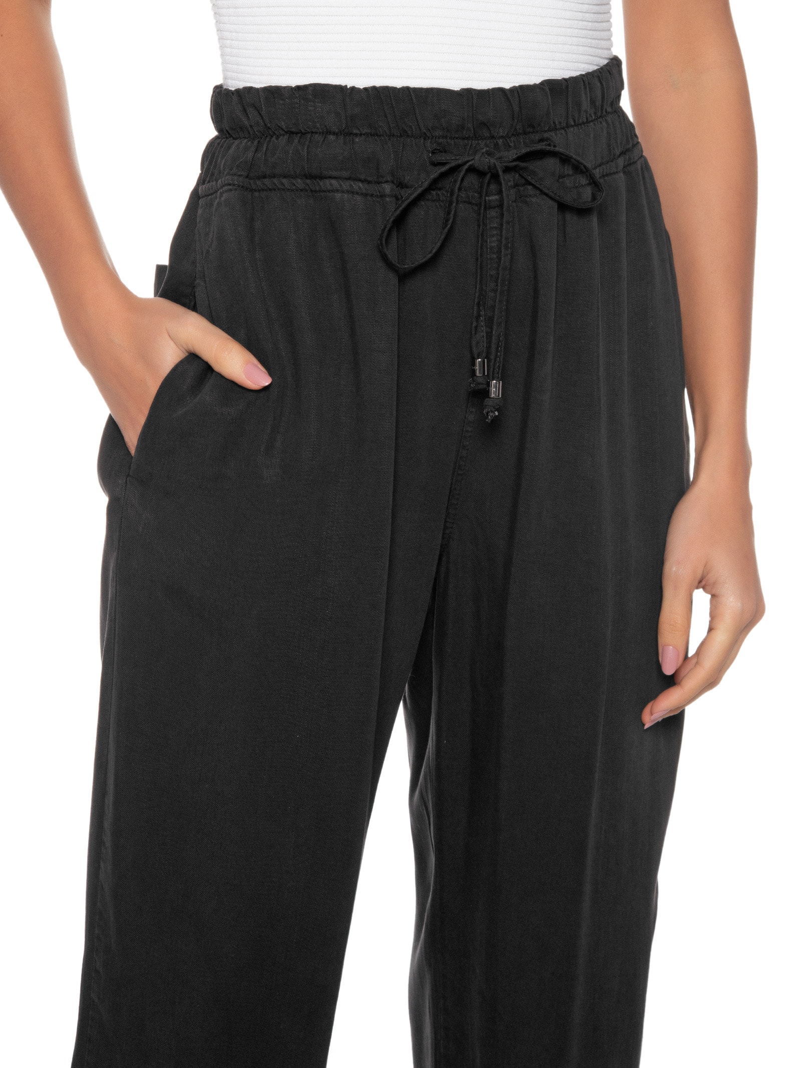 Calça Feminina Jogger Liocel Amarração Preto Mob