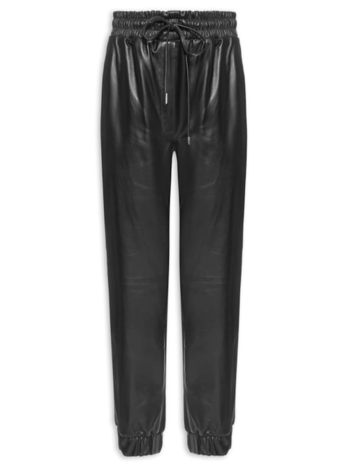 Calça Feminina Jogging Luma Couro – Preto