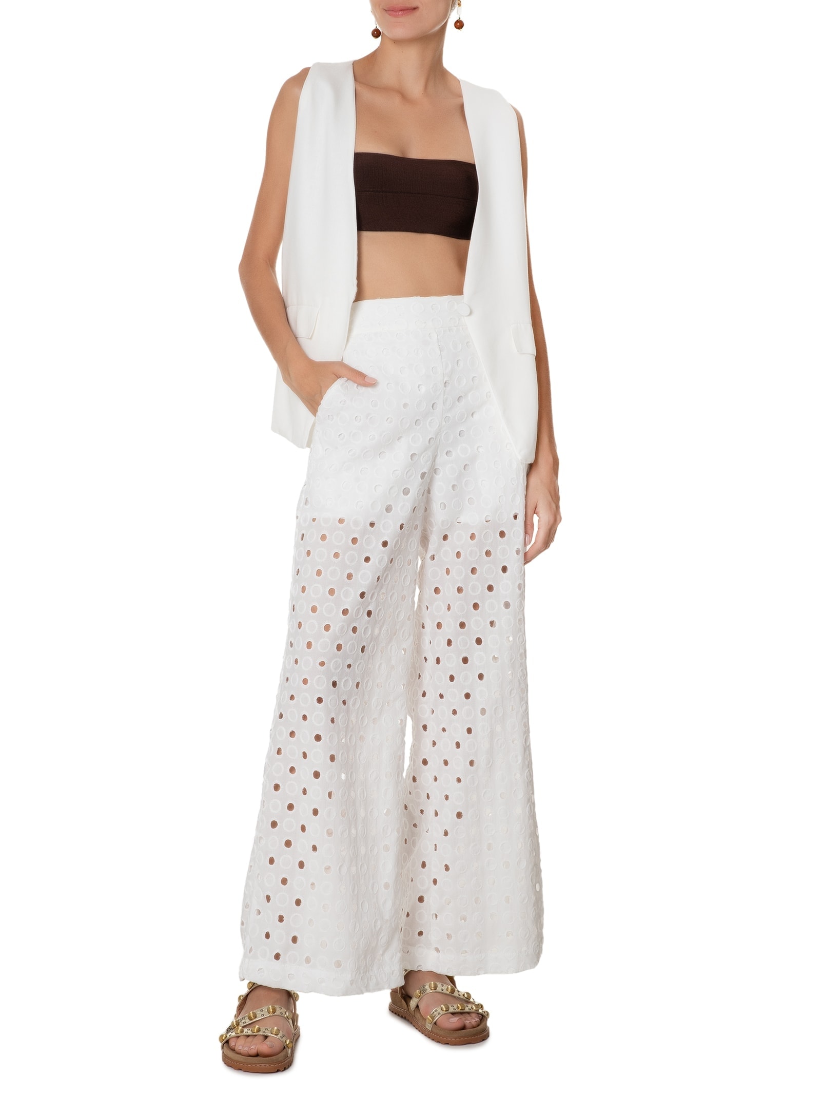 Calça Feminina Laise Bolso Faca Branco  Dress To