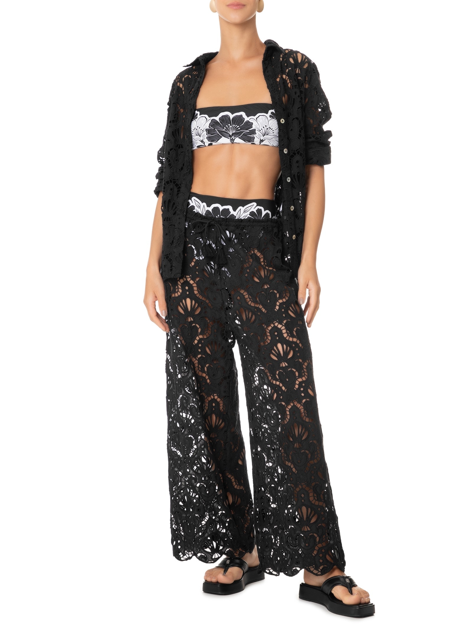 Calça Feminina Laise Concha Preto Farm Praia