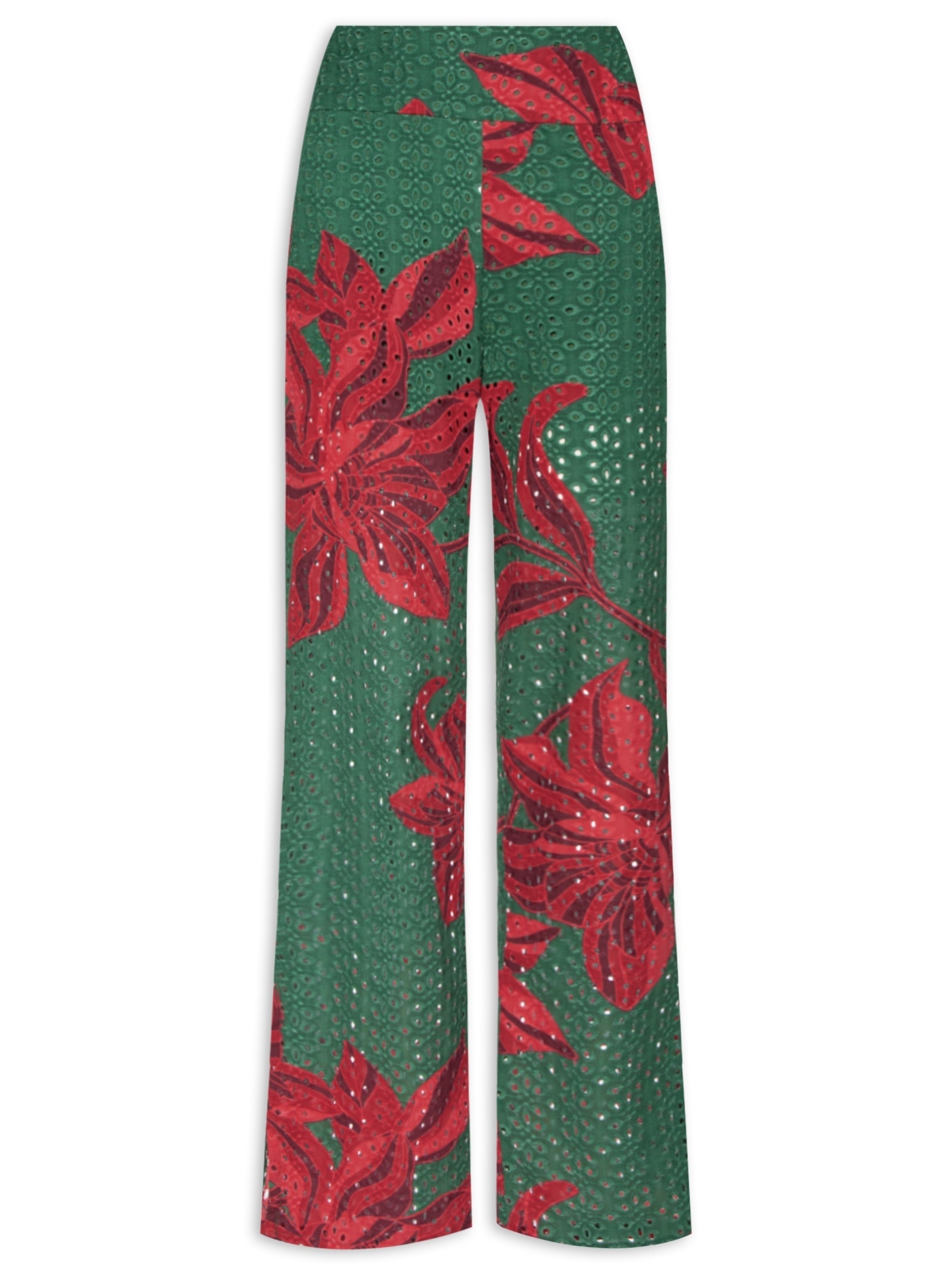 Calça Feminina Laise Estampa Botânico Verde Dress To