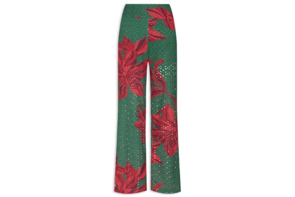 Calça Feminina Laise Estampa Botânico - Verde